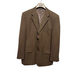 Jeffrey‎ Banks Couture Men's Brown 100% Pure Wool Blazer Sport Coat 46L